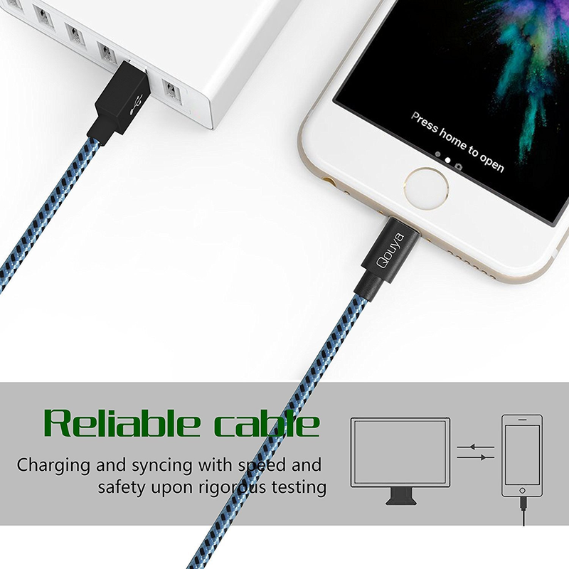 Illustration for article titled (Up To 70% Off) Qouya iPhone Charger,MFi Certified Lightning Cable 3 Pack Extra Long Nylon Braided USB Charging Compatible at only $2.99 With Free Shipping